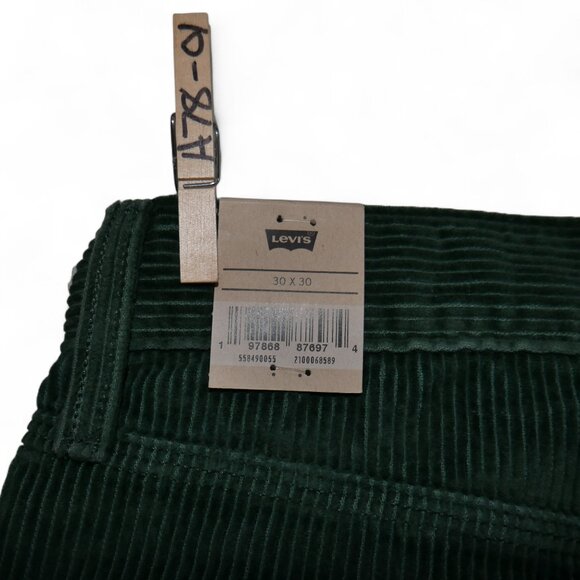 Levis 568 Loose Fit Corduroy Carpenter Pants Mens 30x30 Green Y2K Skater Utility - Picture 12 of 16